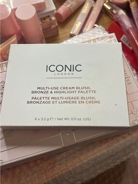 ICONIC London Cream Blush, Bronze & Highlight Palette in White